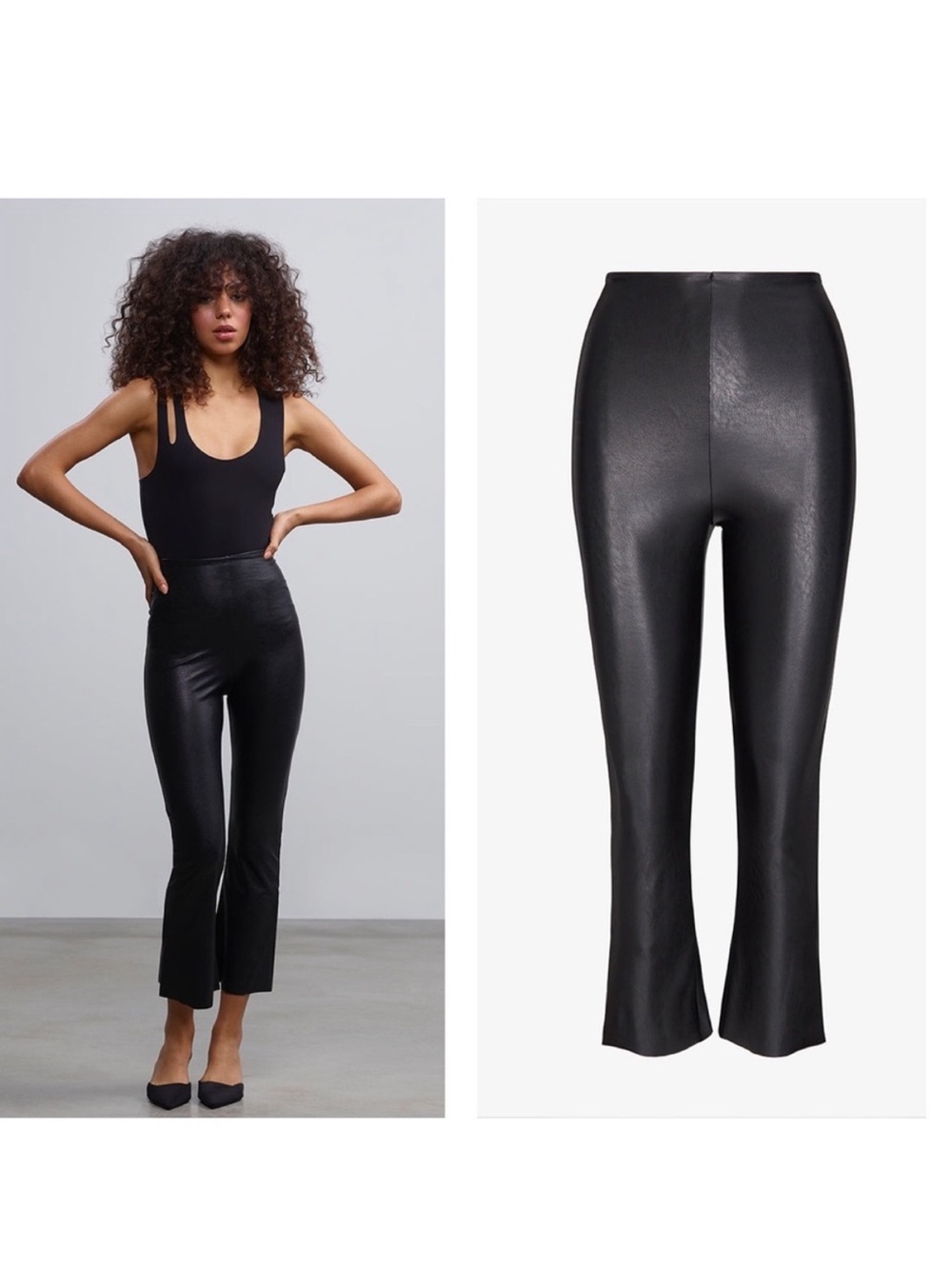 Commando croped faux leather flare pants